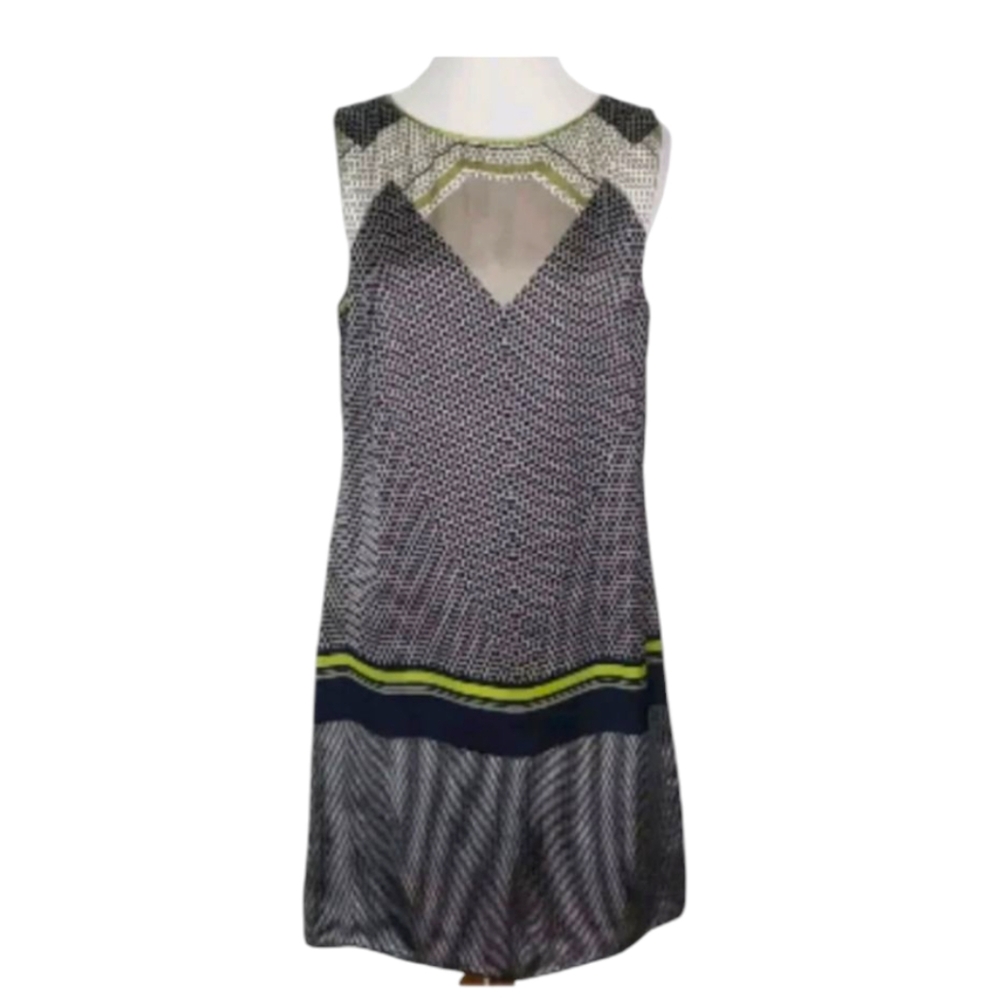 Max Studio Retro 60's Style Satin Sleeveless Shift Dress Size Medium